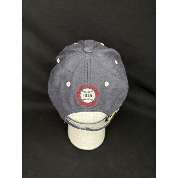 MLB Strapback Hat Blue Navy Major League Baseball 1839 White - Picture 3 of 6